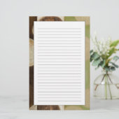 地球の調子の円との木製のパネルの絵画 便箋 (スタンド正面)