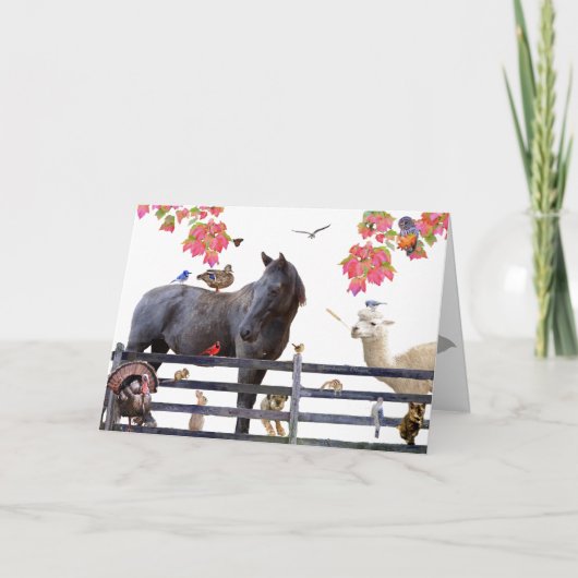 地球の豊かさ:ハッピー感謝祭ホリデーカード シーズンカード (正面)