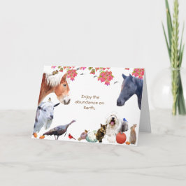地球の豊かさ：ハッピー感謝祭ホリデーカード シーズンカード