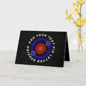 地球の軌転が道のようにカーリングストーン カード (黄色い花)