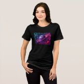 地球の野菜＋木星 ブラック半袖Tシャツ トライブレンドＴシャツ (正面全面)