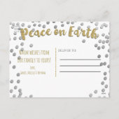 地球の金ゴールドの銀の休日のクリスマスの写真の平和 シーズンポストカード (裏面)