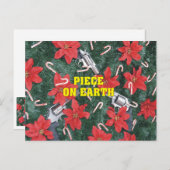 地球の銃のクリスマスのピース シーズンポストカード (正面/裏面)