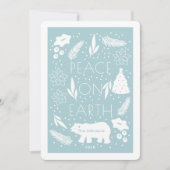 地球の青いクリスマスカードにホッキョクグマの平和 シーズンカード (正面)