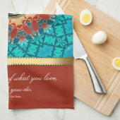 地球の青いYinYangのニューエイジの芸術の引用文のふきん キッチンタオル (四つ折り)