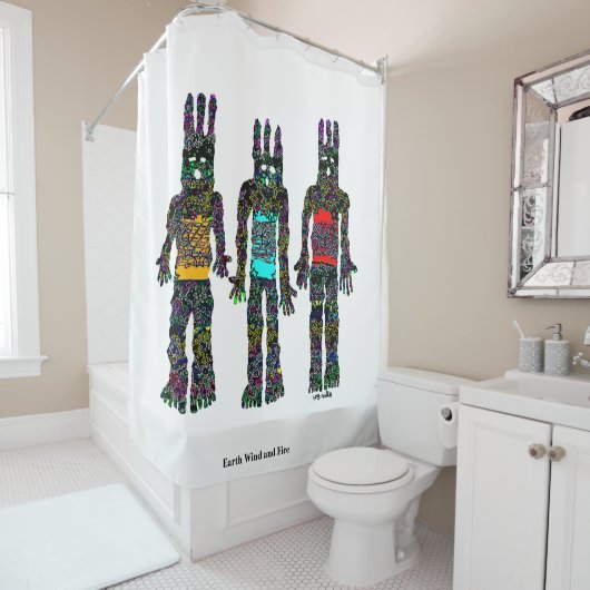 地球の風および火 シャワーカーテン (インサイチュ)