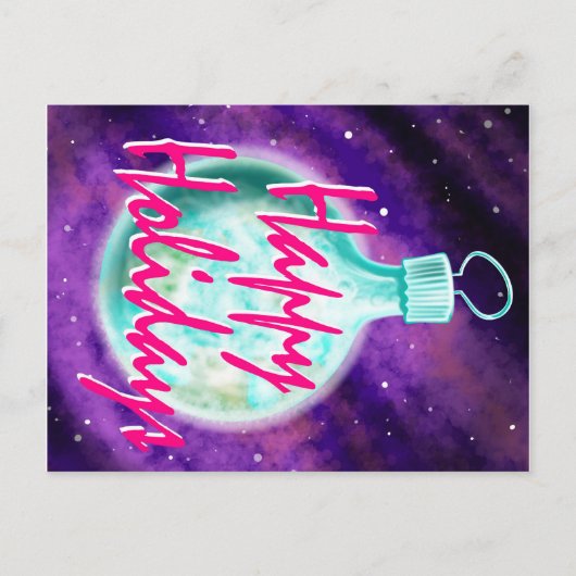 地球の飾り ハッピー ホリデーズ ポストカード (正面)