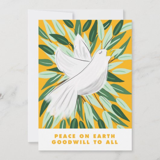 地球の鳩のクリスマスカードの平和 シーズンカード (正面)