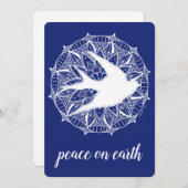 地球の鳩の曼荼羅の休日カードの平和 シーズンカード (正面/裏面)