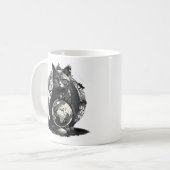 地球の鳴き声、ネコゴシック美術 コーヒーマグカップ (正面左)