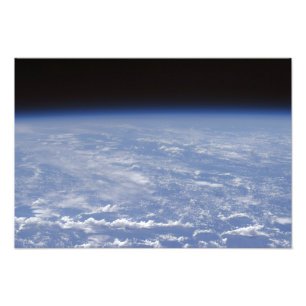 地球のatmospheの斜めの地平線の概観 フォトプリント