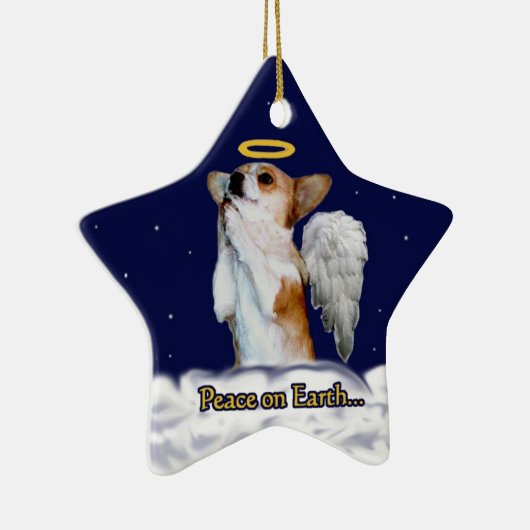 地球のDottの天使の星のオーナメントの平和 セラミックオーナメント (右)