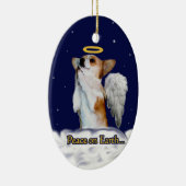 地球のDottの天使の楕円形のオーナメントの平和 セラミックオーナメント (右)