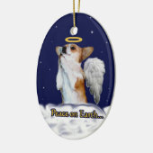 地球のDottの天使の楕円形のオーナメントの平和 セラミックオーナメント (左)