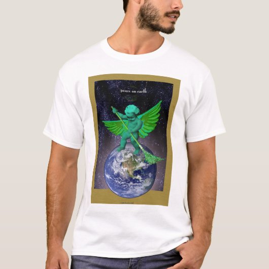 地球のTシャツの緑の天使の平和 Tシャツ (正面)