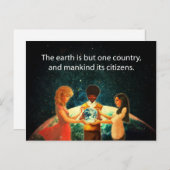地球はひとつの国であり、人類はその市民である ポストカード (正面/裏面)