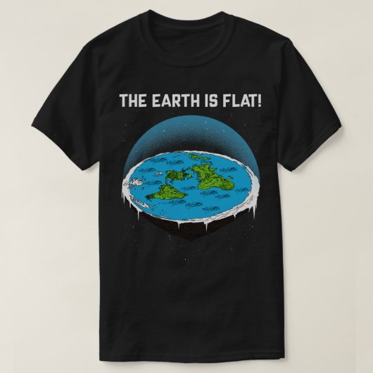 地球はフラット4 Tシャツ (デザイン正面)