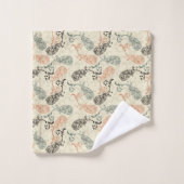 地球はペイズリーのタンの灰色の黒にある調子を与えます バスタオルセット (ウォッシュタオル)