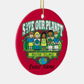 地球はロードアイランドをからかいます セラミックオーナメント (右)