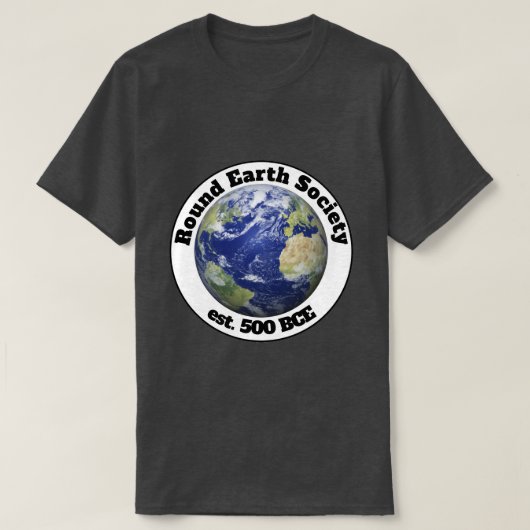 地球は丸い会 Tシャツ (デザイン正面)