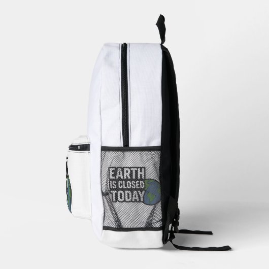 地球は今日は閉鎖されている | おもしろい引用文デザイン» プリントバックパック (右)