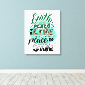 地球は保存しない生きる場所だ キャンバスプリント (インサイチュ (ウッドフロア))