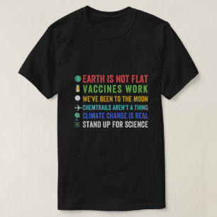 地球は平らではない! ワクチンは有効です! 私たちは Tシャツ