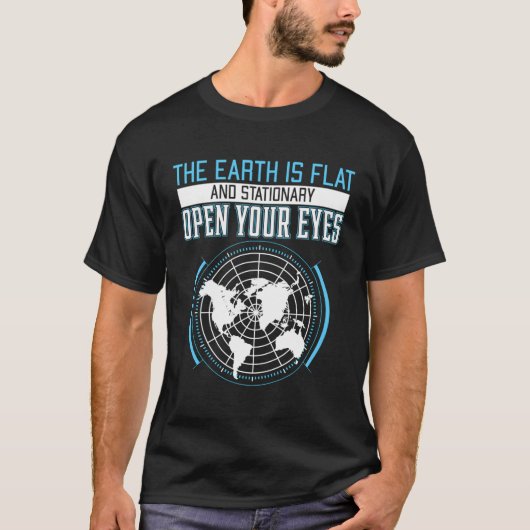 地球は平らな地球のための平らな愚か者ギフトアイディア Tシャツ (正面)