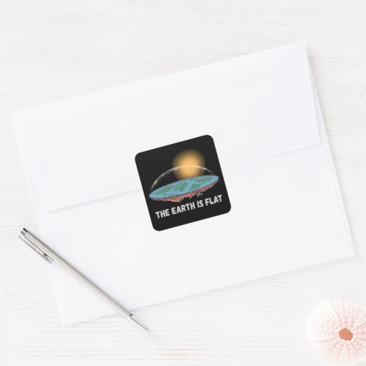 地球は平らな理ユーモアのある解だ スクエアシール (封筒)