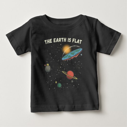 地球は平らな理ユーモアのある解だ ベビーTシャツ (正面)