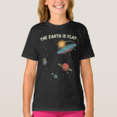 地球は平らな理ユーモアのある解だ Tシャツ (正面)