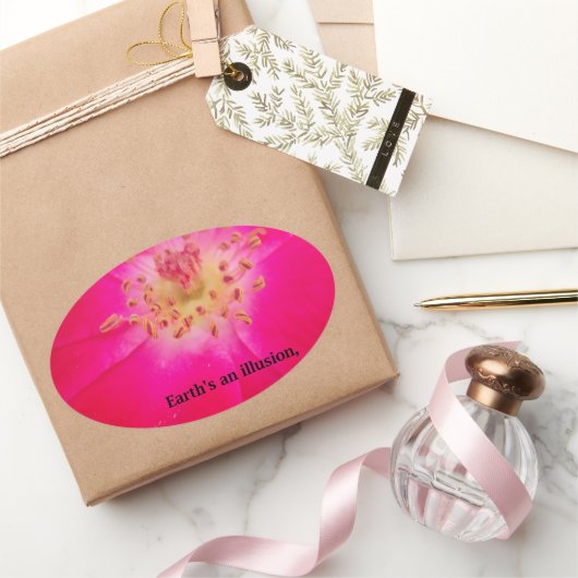 地球は幻想だ 楕円形シール (ギフト)