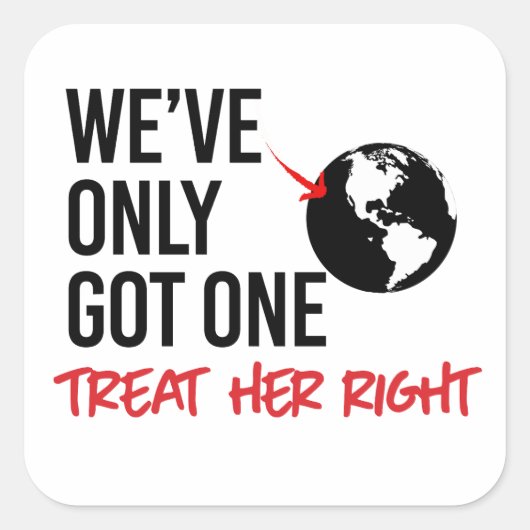 地球は得一つ スクエアシール (正面)