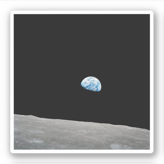 地球は月面地平線の上に上昇する。 シール (正面)