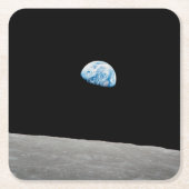地球は月面地平線の上に上昇する。 スクエアペーパーコースター (正面)