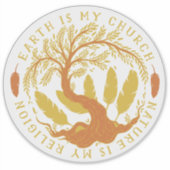 地球は私の教会、自然は私の宗教 シール (正面)