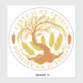 地球は私の教会、自然は私の宗教 シール (シート)