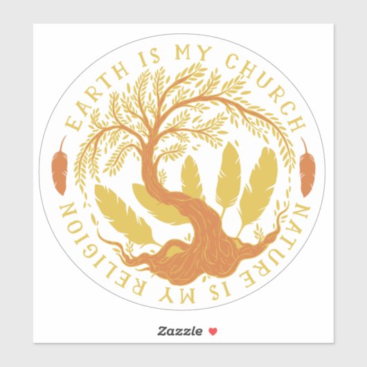 地球は私の教会、自然は私の宗教 シール (シート)