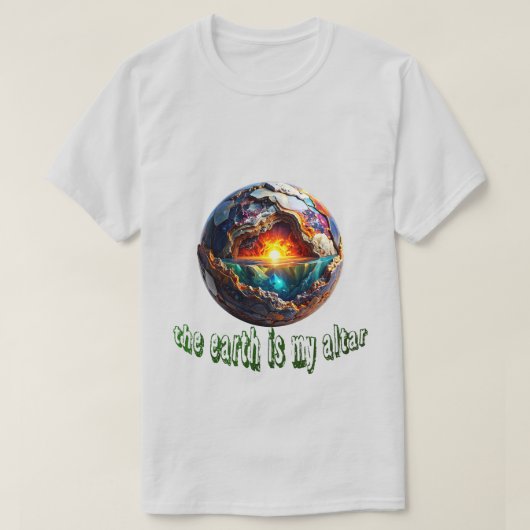 地球は私の祭壇 001 Tシャツ (デザイン正面)