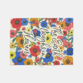 地球は花で笑う フリースブランケット (正面(横))