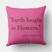 "地球は花の屋内アクセントの枕で笑います クッション (裏面)
