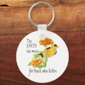 地球は音楽を持っている人々のための聞引用文 キーホルダー (正面)