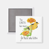地球は音楽を持っている人々のための聞引用文 マグネット (正面/裏面)