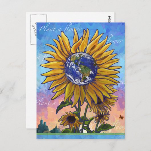 地球ひまわりポストカード ポストカード (正面/裏面)