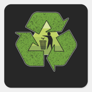 地球へのビンリサイクル保護の輪 スクエアシール