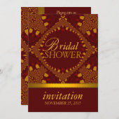 地球ろうけつ染めトバルブライダルシャワーパーティー招待状 招待状 (正面/裏面)