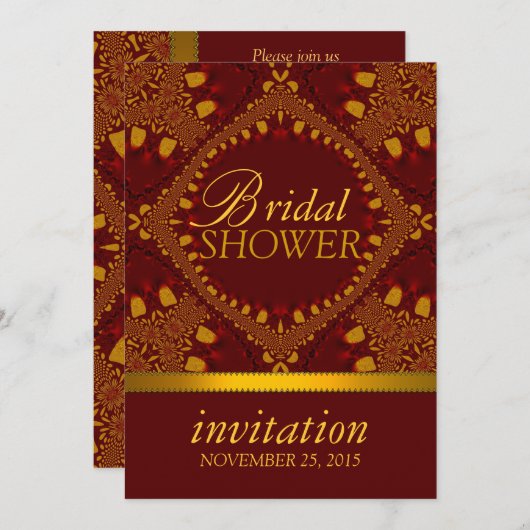 地球ろうけつ染めトバルブライダルシャワーパーティー招待状 招待状 (正面/裏面)