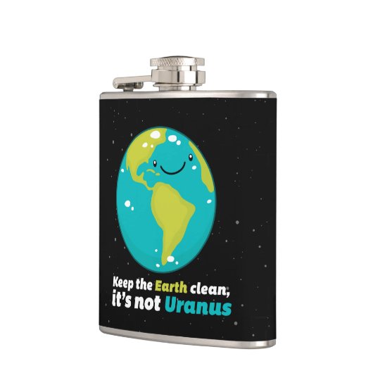 地球をきれい保って下さい フラスク (左)