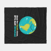 地球をきれい保って下さい フリースブランケット (正面(横))