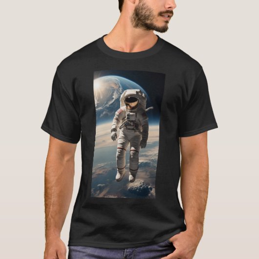 地球を下にした宇宙遊歩道 Tシャツ (正面)